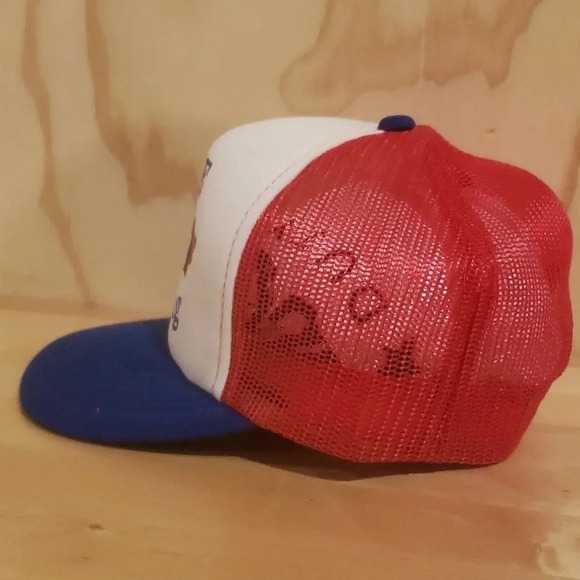 Vintage G & E Racing Mesh  Snapback Trucker Hat Blue/White/Red - Picture 2 of 6